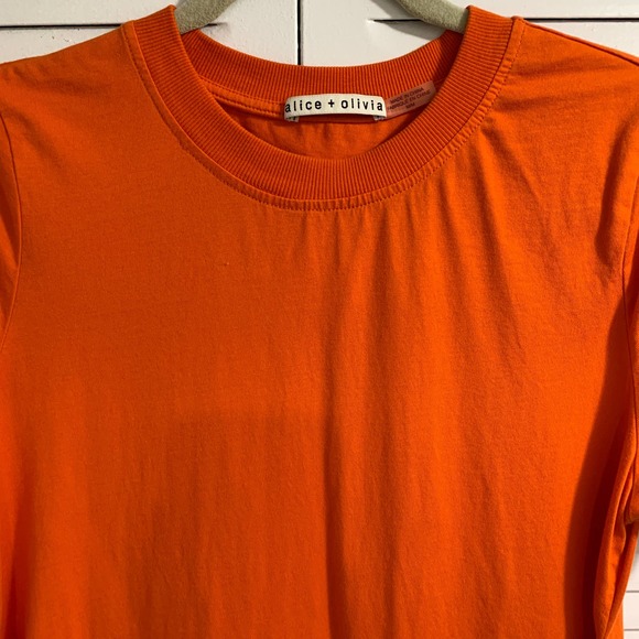 Alice + Olivia Evie Wrap T-Shirt Dress Orange Size M - Picture 7 of 11